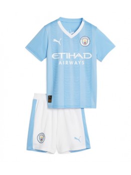 Manchester City Replika Hemmakläder Barn 2023-24 Kortärmad (+ byxor)